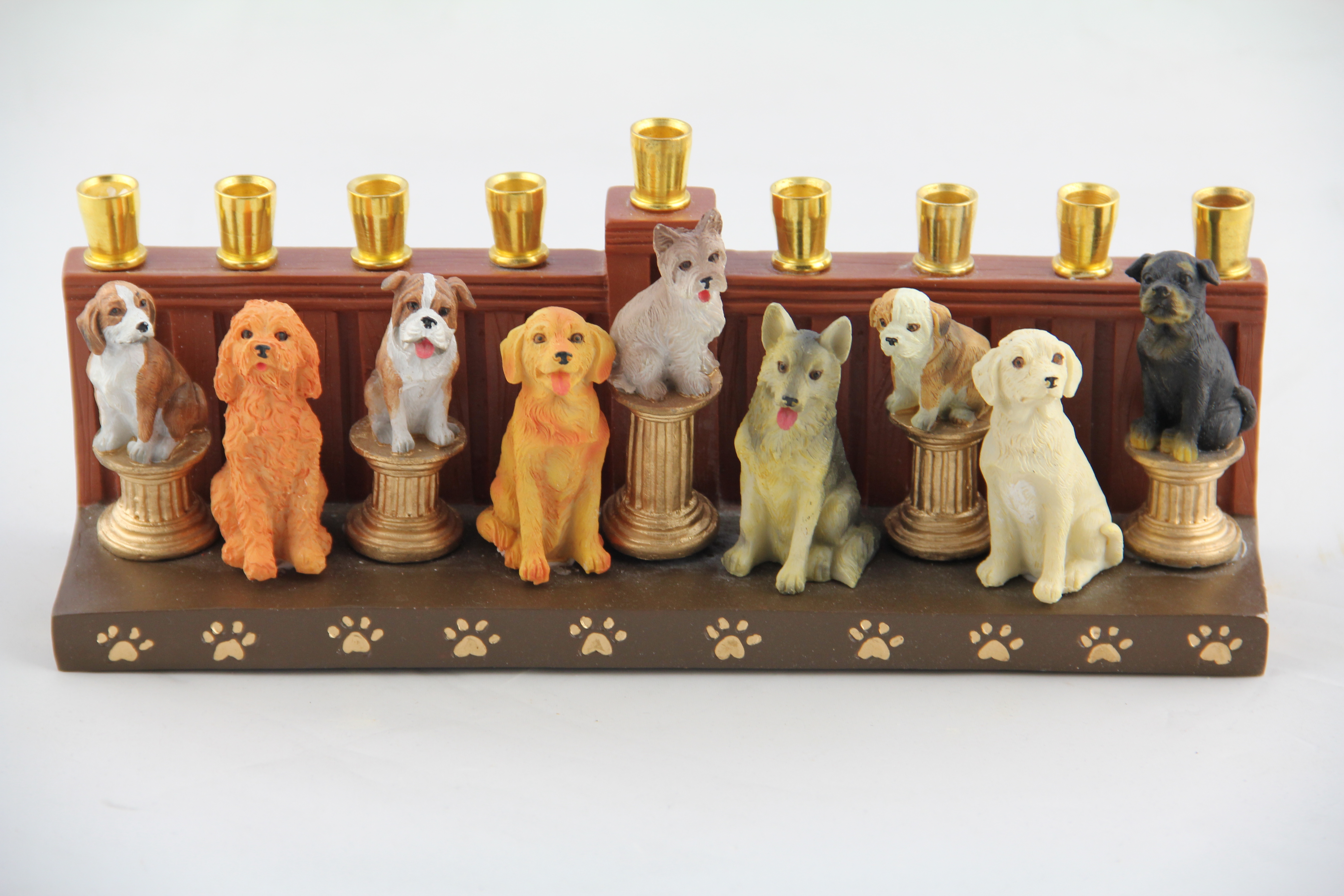 Aviv Judaica Dog Menorah | Landau Gift Shop Online Synagogue Judaica