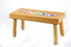 Wood Stool with Name