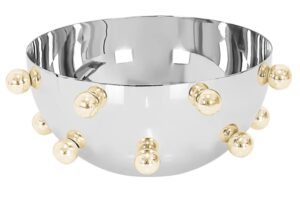 Boker Tov Silver Bowl with Gold Balls