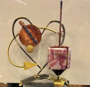 Gary Rosenthal Heart and Dreidel with Wedding Glass