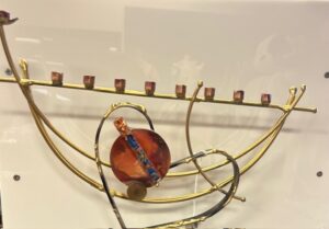 Gary Rosenthal Menorah with Wedding Glass